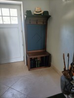 noyer massif et fer mat